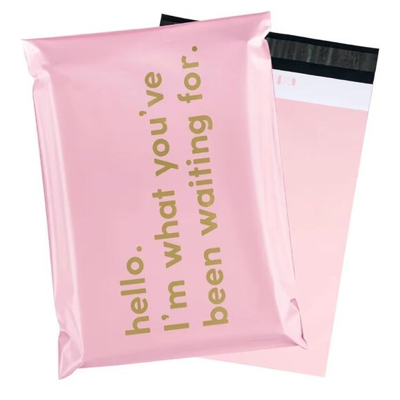 Pink and Gold Shipping Mailers and Stickers - Picture 1 of 6